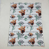 BL0152 Western Cow Cactus Baby Newborn Blanket