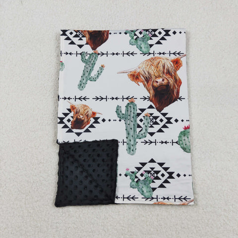 BL0152 Western Cow Cactus Baby Newborn Blanket