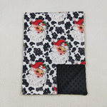 BL0158 Christmas Santa Cows Black Baby Newborn Blanket
