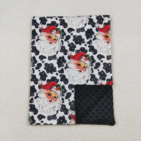 BL0158 Christmas Santa Cows Black Baby Newborn Blanket