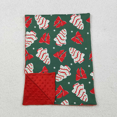 BL0172 Christmas Cake Trees Bows Baby Newborn Blanket