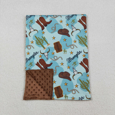 BL0175 Western Boots Cowboy Baby Newborn Blanket