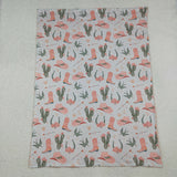 BL0177 Western Boots Orange Baby Newborn Blanket