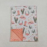 BL0177 Western Boots Orange Baby Newborn Blanket