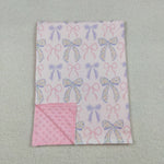 BL0191 Bows Pink Baby Newborn Blanket