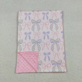 BL0191 Bows Pink Baby Newborn Blanket