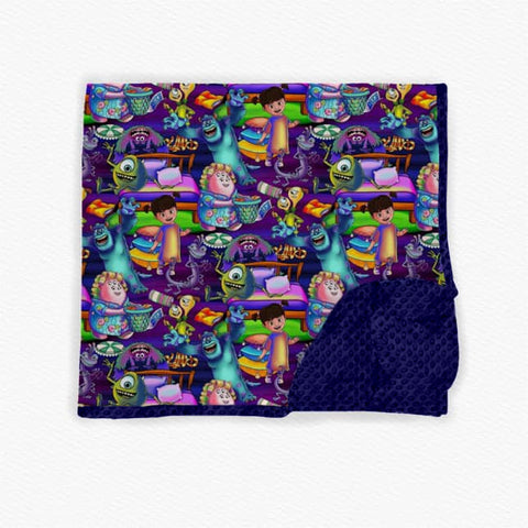 Preorder 12.13 BL0193 Monsters Blue Baby Newborn Blanket