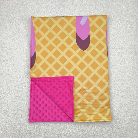 BL0201 Summer Ice cream Pink Baby Newborn Blanket