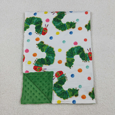 BL0202 Caterpillar Green Baby Newborn Blanket
