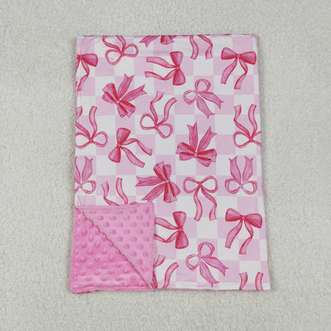 BL0206 Coquette Bows Pink Baby Newborn Blanket
