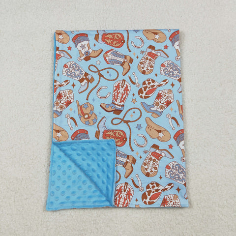 BL0214 Western Boots Cowboy Baby Newborn Blanket