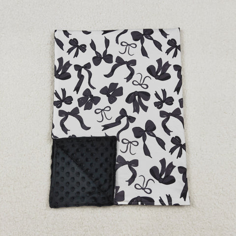 BL0217 Halloween Black Bows Baby Newborn Blanket