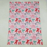 BL0218 Christmas Bows Pink Baby Newborn Blanket