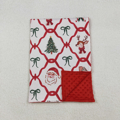 BL0219 Christmas Santa Trees Baby Newborn Blanket