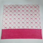 US Warehouse BL0220 Cute Pink Bows Plush Minky Dot Baby Newborn Blanket
