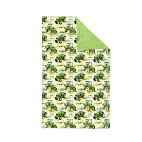 Preorder 12.03 MOQ 5 pcs BL0232 Truck Car Green Baby Newborn Blanket