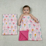 BL0233 Flower Pink Baby Newborn Blanket
