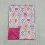 BL0233 Flower Pink Baby Newborn Blanket