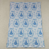 BL0247 Castle Bows Blue Color Baby Newborn Blanket