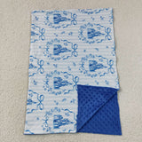 BL0247 Castle Bows Blue Color Baby Newborn Blanket
