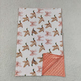 BL0248 Mallard Ducks Bows Baby Newborn Blanket