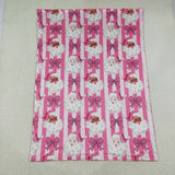 BL0255 Christmas Santa Bows Pink Baby Newborn Blanket