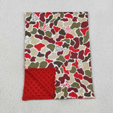 BL0257 Christmas Camo Red Baby Newborn Blanket