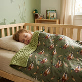 BL0287 Mallard Ducks Green Baby Newborn Blanket