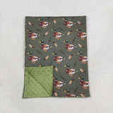 BL0287 Mallard Ducks Green Baby Newborn Blanket