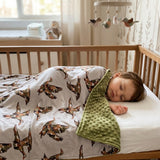 BL0288 Mallard Ducks Camo Green Baby Newborn Blanket