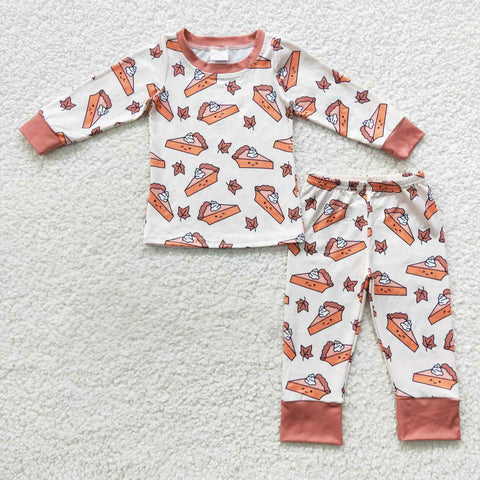 BLP0188 Pumpkin Pie Orange Boy's set Pajamas