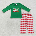 BLP0203 Embroidery Christmas Santa Deer Boy's set