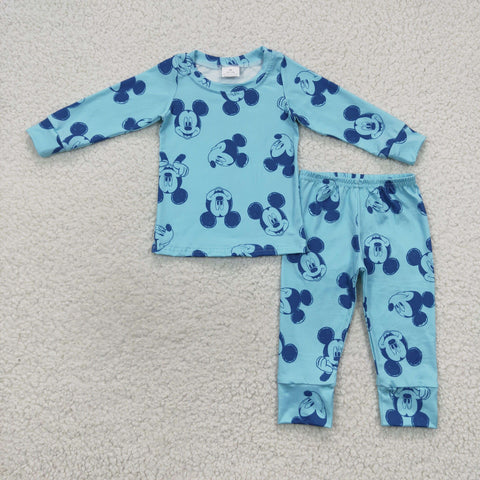 SALE BLP0233 Cartoon Mouse Blue Pajamas Set