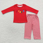 SALE BLP0251 Colored lights Red Stripe Boy's Set