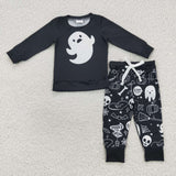 SALE BLP0255 Halloween Ghost Black Boy's Set