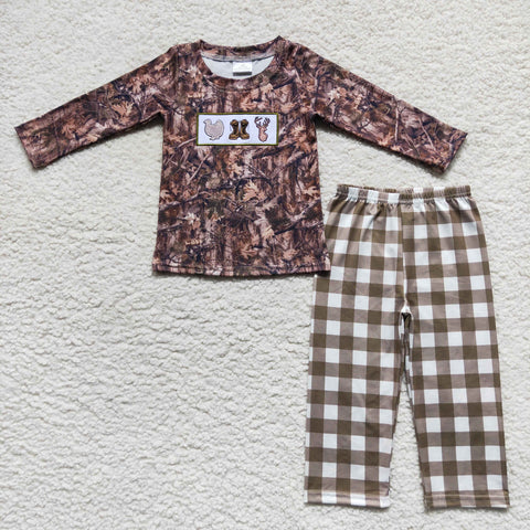 BLP0266 Embroidery Hunting Camo Deer Boots Boy's Set