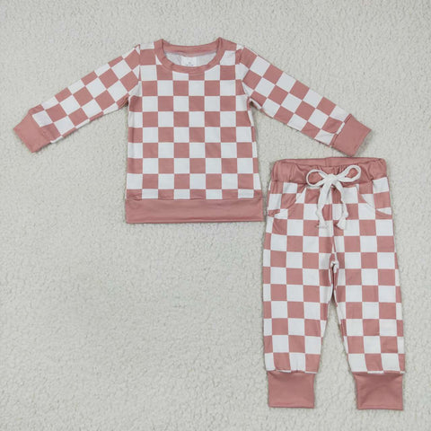 BLP0271 Pink Plaid Boy's Set