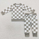SALE BLP0272 Green Plaid Boy's Set