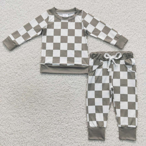 BLP0272 Green Plaid Boy's Set