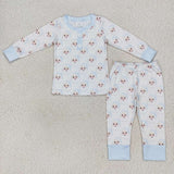 BLP0292 Santa Blue Boy's Pajamas Set