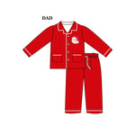 BLP0296 Embroidery Men Adult Christmas Red Santa Family Pajamas