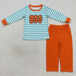 BLP0307 Embroidery Pumpkin BOO Boy's Set