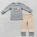 BLP0310 Embroidery Duck Duck Goose Grey Boy's Set