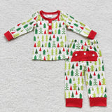 BLP0312 Christmas Trees Boy Pajamas Set