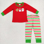 BLP0313 Embroidery Christmas Santa Cookie Boy's Pajamas