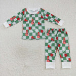 BLP0317 Christmas Snowman Plaid Boy's Pajamas