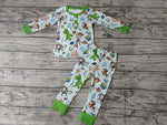 BLP0411 Cartoon Green Girl's Pajamas