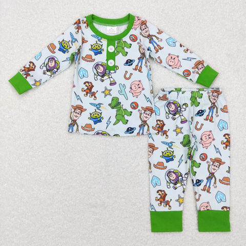 BLP0411 Cartoon Green Girl's Pajamas