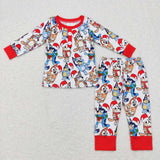 BLP0413/GLP0984 Christmas Cartoon Red Kids Sibiling Matching Clothes