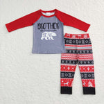BLP0414/GLP0987 Brother Sister Bear Kids Sibiling Matching Clothes